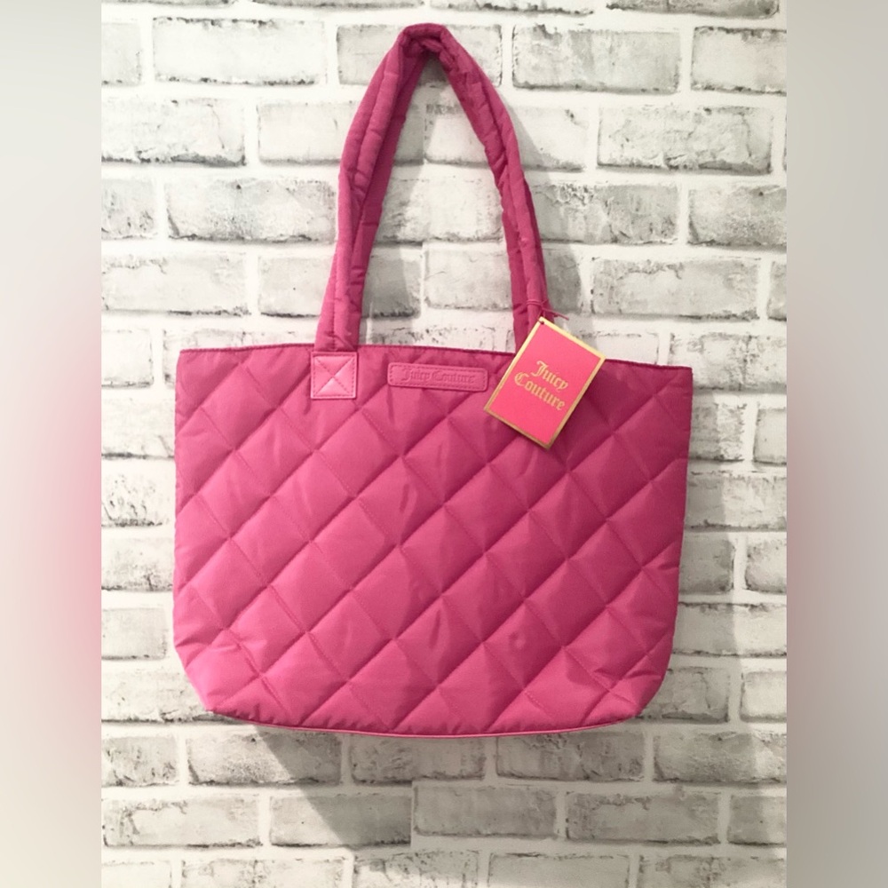 Juicy Couture Pink Quilted Tote bag with Diamond Pattern NWT